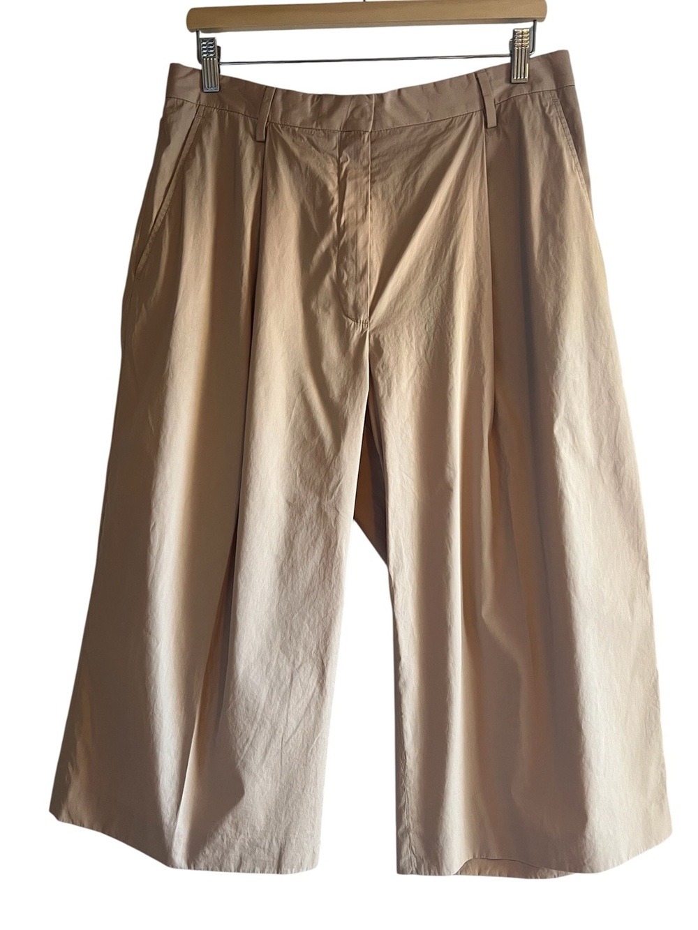 Dries Van Noten Beige Cropped Wide-Leg pleated pants size 40 excellent condition